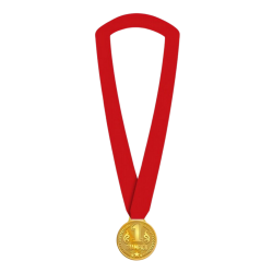 Medal "Mistrz" naszyjnik złoty czerwona wstążka - 2