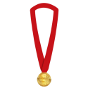 Medal "Zwycięzca" naszyjnik złoty czerwona wstążka - 2