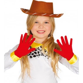 Rękawiczki za nadgarstek czerwone dziecięce 17 cm - 1
