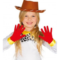 Rękawiczki za nadgarstek czerwone dziecięce 17 cm