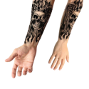 Sztuczny tatuaż czaszka korona skrzydła czarny - 3
