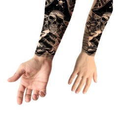 Sztuczny tatuaż czaszka statek szable czarny - 3