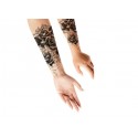 Sztuczny tatuaż róże mandala liście kobiecy czarny - 3
