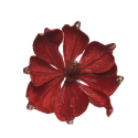 Kwiat na klipsie aksamitny brokatowy czerwony - 3