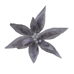 Sztuczny kwiat gwiazda betlejemska szara 29cm - 3