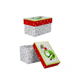 Pudełko ozdobne świąteczne kolorowe Mikołaj 19cm