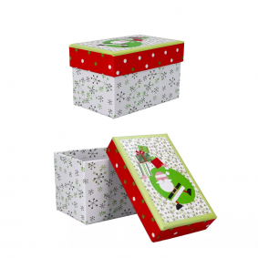 Pudełko ozdobne świąteczne kolorowe Mikołaj 23cm - 1