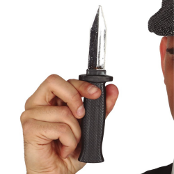 Sztuczny nóż wysuwany srebrny czarna rączka 19cm