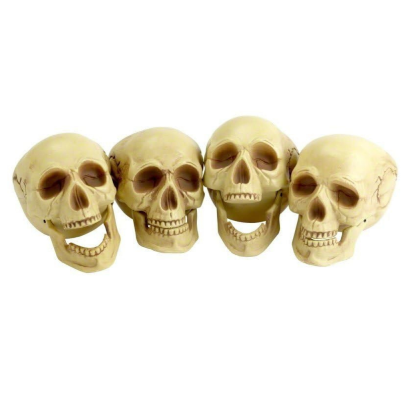 Sztuczna czaszka z ruchomą szczęką Halloween 16 cm - 1