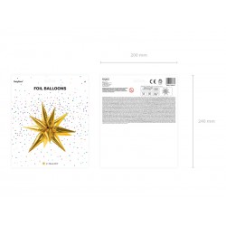 Balon foliowy Gwiazda 3D złota sylwestrowa 70cm - 2