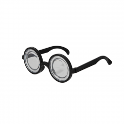 Okrągłe okulary nerda grube szkła czarna oprawka - 1