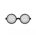 Okrągłe okulary nerda grube szkła czarna oprawka - 2