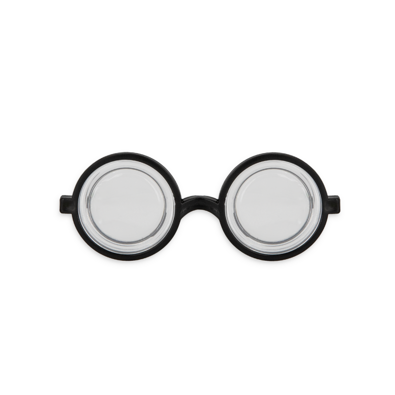 Okrągłe okulary nerda grube szkła czarna oprawka - 2
