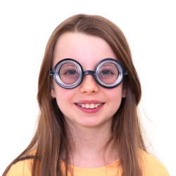 Okrągłe okulary nerda grube szkła czarna oprawka - 4