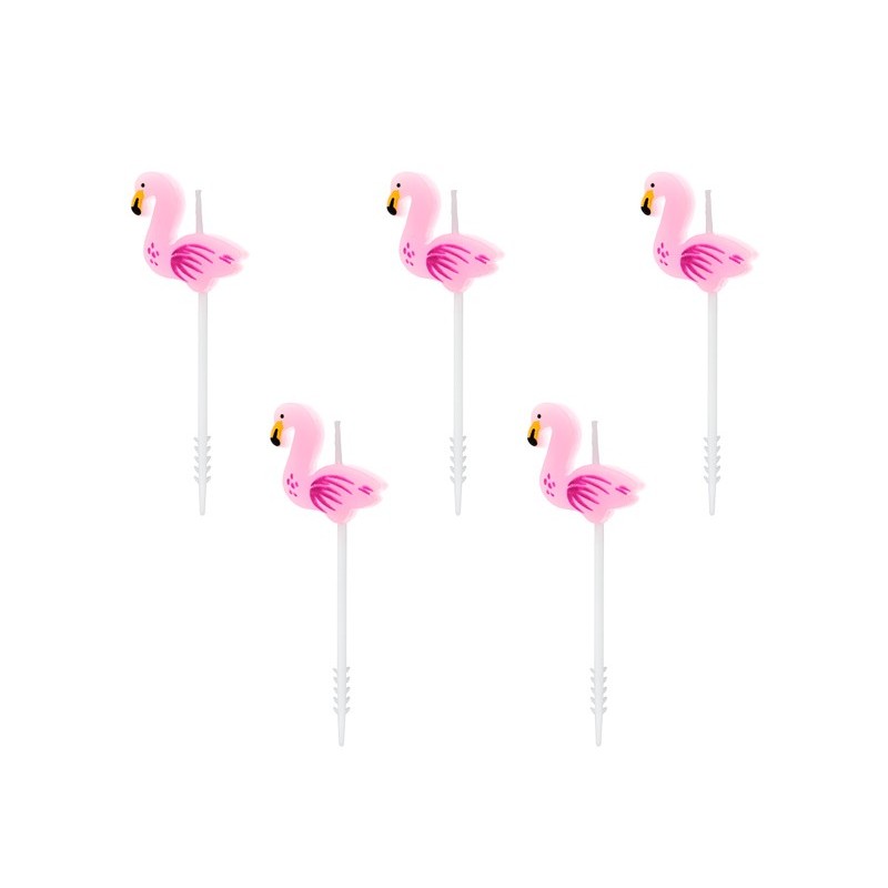 Świeczki urodzinowe Flaming różowe 3cm 6szt - 1