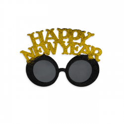 Okulary ze złotym napisem Happy New Year dziecięce