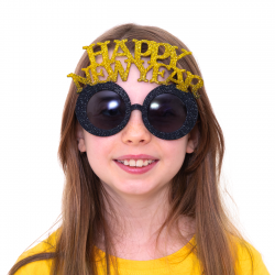 Okulary ze złotym napisem Happy New Year dziecięce - 4