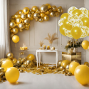 Balony metaliczne ze złotym konfetti lateks 20szt - 2