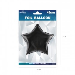 Balon foliowy Gwiazda czarna metaliczna 45cm - 2