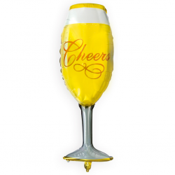 Balon foliowy kieliszek szampana Cheers żółty 99cm