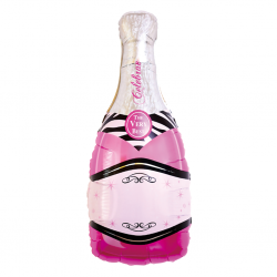 Balon foliowy Butelka szampana różowa 100 cm - 1
