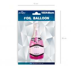 Balon foliowy Butelka szampana różowa 100 cm - 2