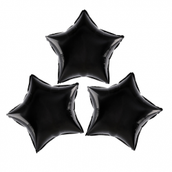 Balony foliowe Gwiazdki czarne metaliczne 3szt