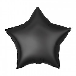 Balon foliowy Gwiazda matowa czarna ozdobny 45cm - 1