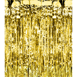 Kurtyna imprezowa z połyskującej folii złota 250cm - 1