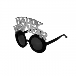 Okulary ze srebrnym napisem Happy New Year 15cm - 2