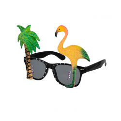 Okulary dziecięce tropikalne palma flaming czarne - 2