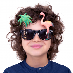 Okulary dziecięce tropikalne palma flaming czarne - 4