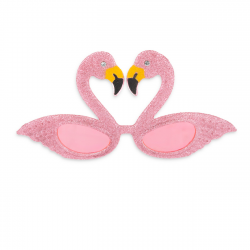 Okulary flamingi różowe brokatowe dziecięce 20cm - 1