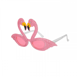 Okulary flamingi różowe brokatowe dziecięce 20cm - 2