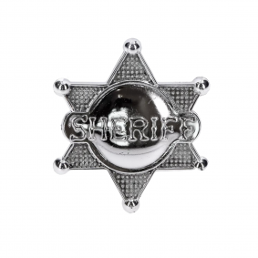 Gwiazda odznaka szeryfa Kowboj Western srebrna 6cm - 1