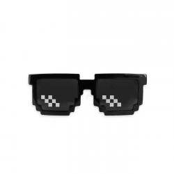 Okulary dziecięce imprezowe pikselowe czarne - 1
