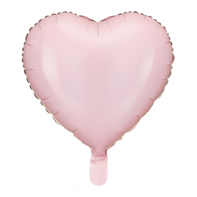 Balon foliowy w kształcie serca pastelowy róż - 1