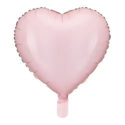 Balon foliowy w kształcie serca pastelowy róż - 1