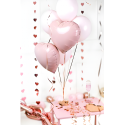 Balon foliowy w kształcie serca pastelowy róż - 5