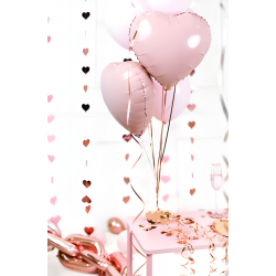 Balon foliowy w kształcie serca pastelowy róż - 6