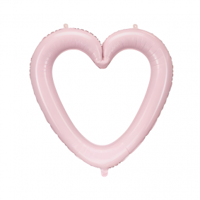 Balon foliowy serce różowe ramka do zdjęć ozdoba - 1