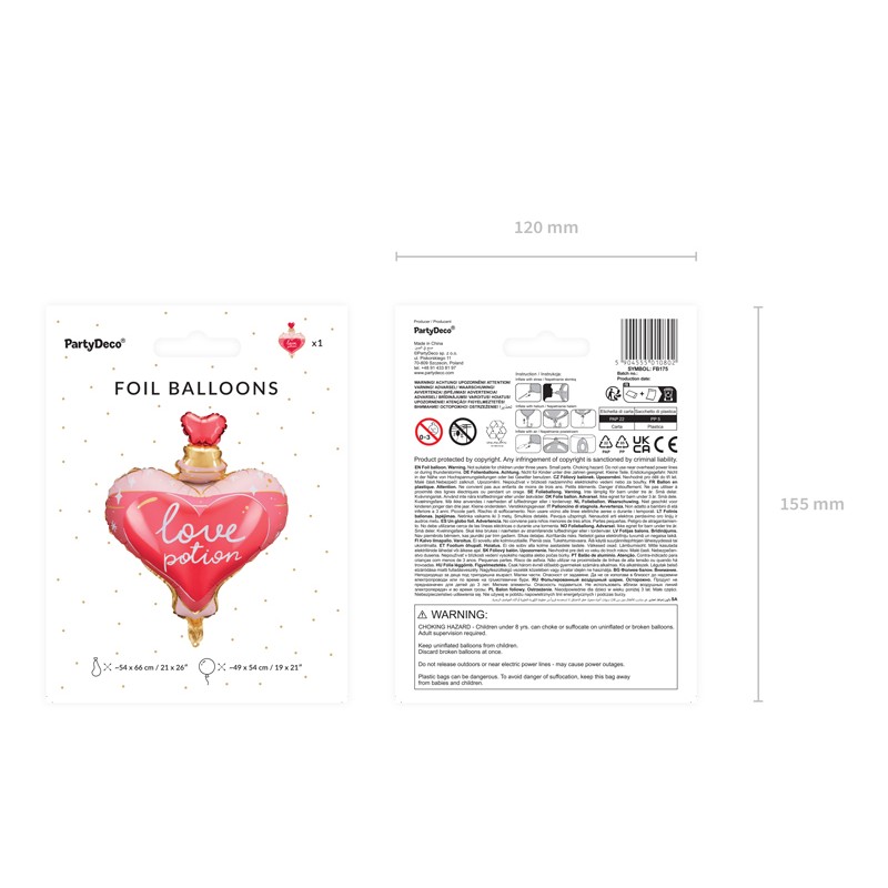 Balon foliowy serce czerwone eliksir miłosny - 2