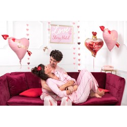 Balon foliowy serce ze strzałą różowe Walentynki - 4
