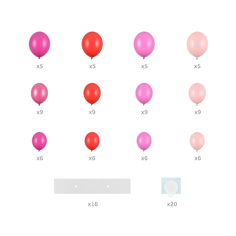 Girlanda balonowa serce różowe z balonów DIY - 3