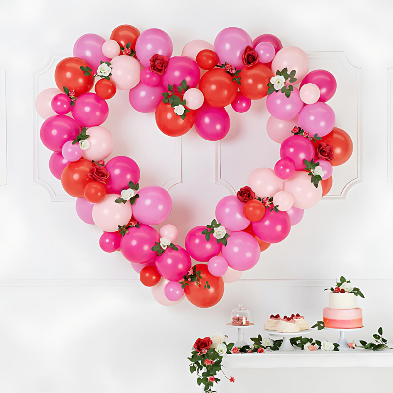 Girlanda balonowa serce różowe z balonów DIY - 4
