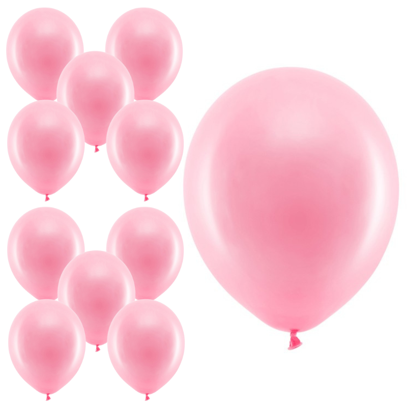 Balony lateksowe pastelowe różowe 30 cm 10szt - 1
