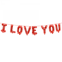 Baner girlanda z czerwonych balonów I Love You - 1