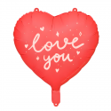 Balon foliowy czerwone serce białe Love You  45cm - 1