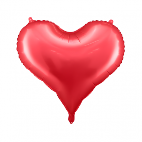 Balon foliowy w kształcie serca czerwone matowe - 1