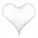 Balon foliowy w kształcie serca białe matowe - 1